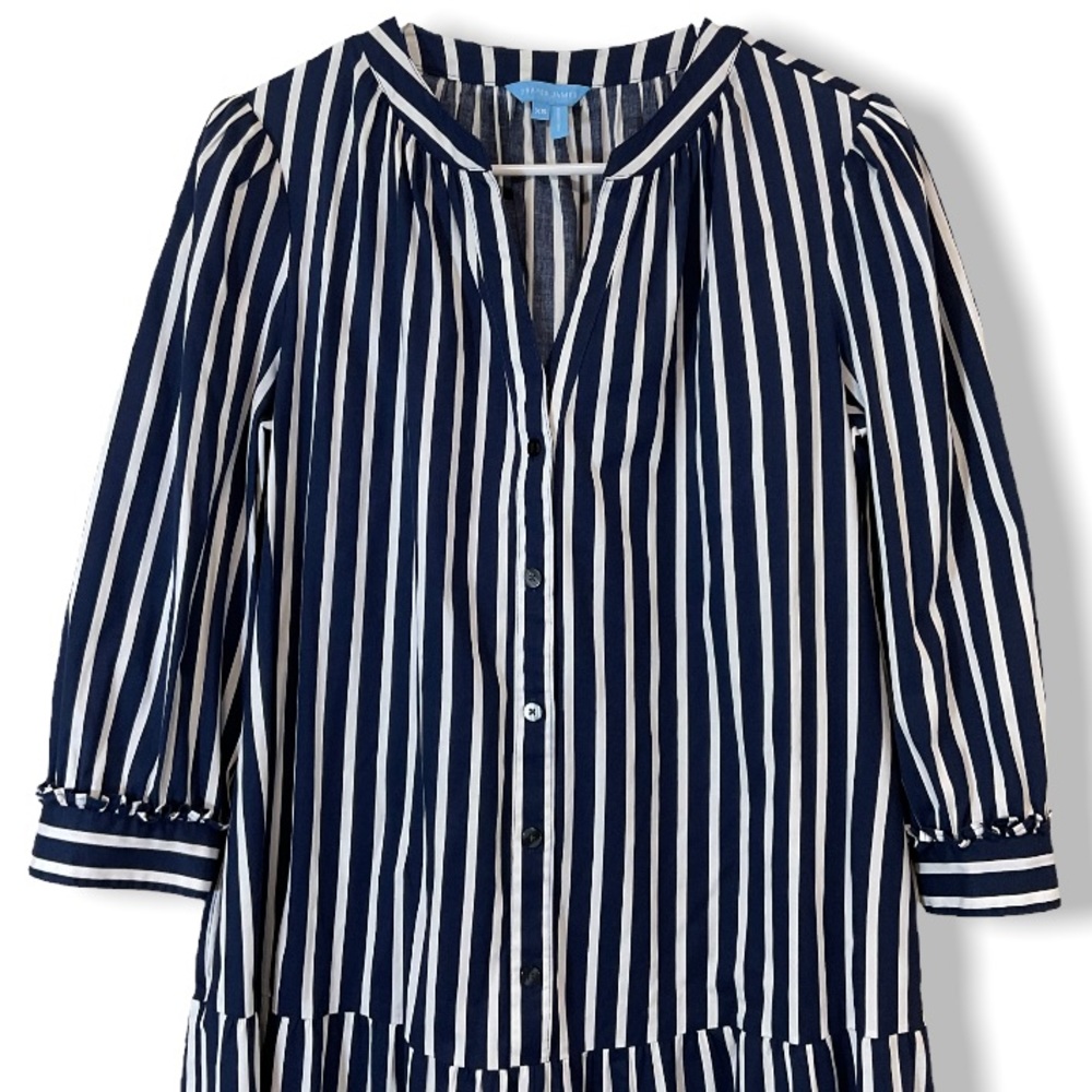 Draper James Loretta Navy and White Striped Cotton Dress - Picture 6 of 12
